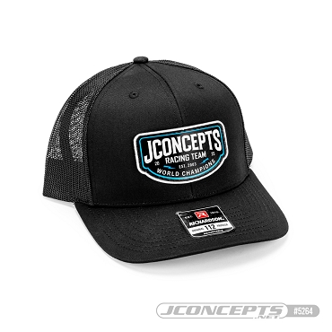 Gorra JConcepts Negra 2025 Visera redonda, malla y cierre a presión
