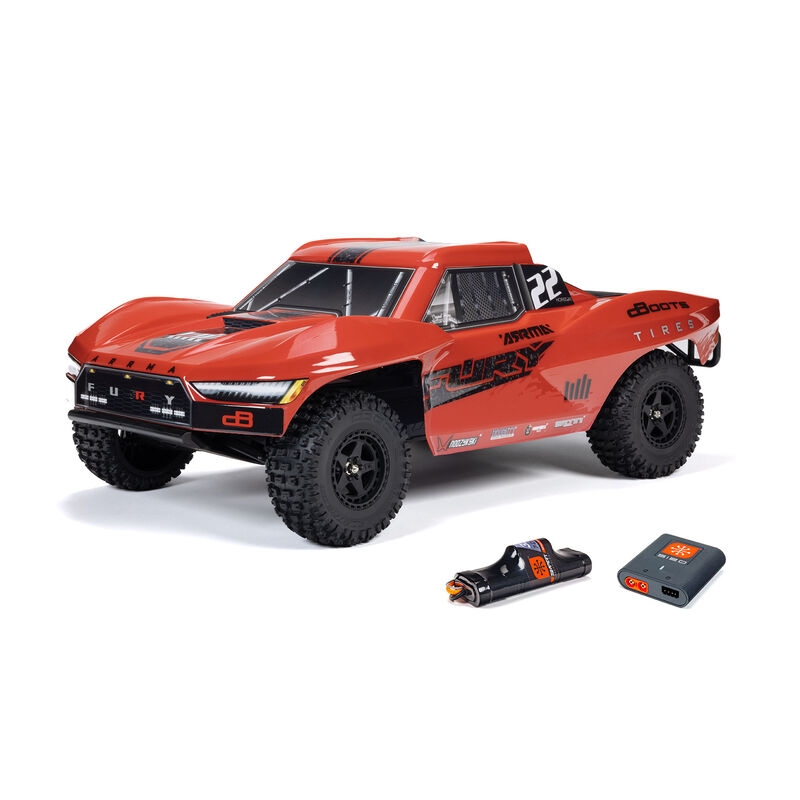 Arrma 1/10 FURY MEGA 550 2WD Short Course Truck RTR, Rojo