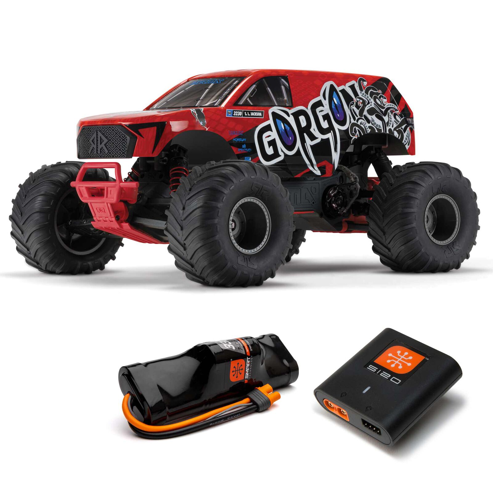 Arrma Gorgon 1/10 Mega Escocbillas 2WD RTR Monster Rojo (Bateria Y Cargador)