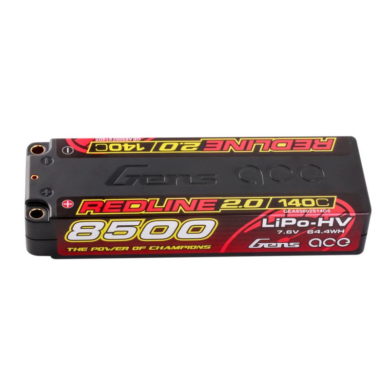 Bateria GENS ACE RedlineE 2.0 8500 mAh 7.6V HV 140C 2S1P HC 5,0mm BANANA BULLET