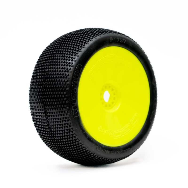 Ruedas 1:8 Truggy BLIZZARD Super Soft PRE-MOUNTED Yellow "H COMPOUND" ( 4 UNID)