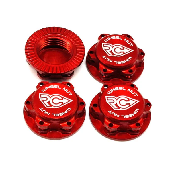 Tuercas De Ruedas 17mm Aluminio RC PROJECT ( Roja)