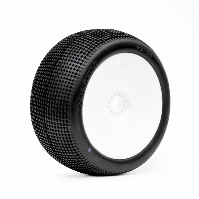 Rueda1:8 TRUGGY STORM Super Soft PRE-MOUNTED White "H COMPOUND" (4unid)