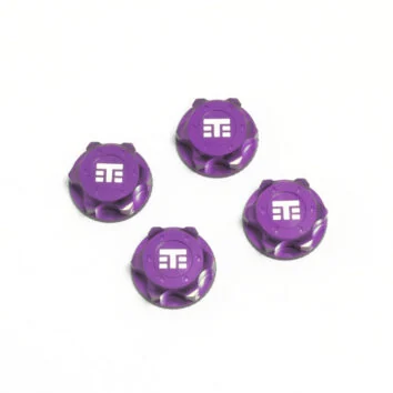 Tuercas para ruedas (logotipo T, 17 mm, dentadas, anodizado MORADO M12x1.0 (4 unid)