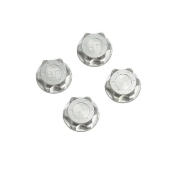 Tuercas para ruedas logotipo T,17 mm, dentadas, anodizadas en color TRANSPARENTE M12x1.0 (4unid)