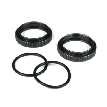 Tuercas de ajuste de amortiguador cortas, aluminio, anodizado GRIS PLOMO (2und)