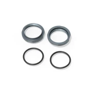 Tuercas de ajuste de amortiguador cortas, aluminio, anodizado GUN METAL (2und)