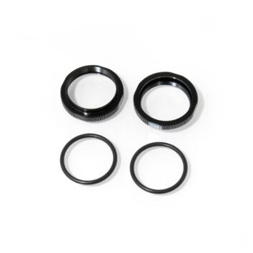 Tuercas de ajuste de amortiguador cortas, aluminio, anodizado NEGRO (2und)