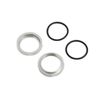 Tuercas de ajuste de amortiguador cortas, aluminio, anodizado TRANSPARENTE (2und)
