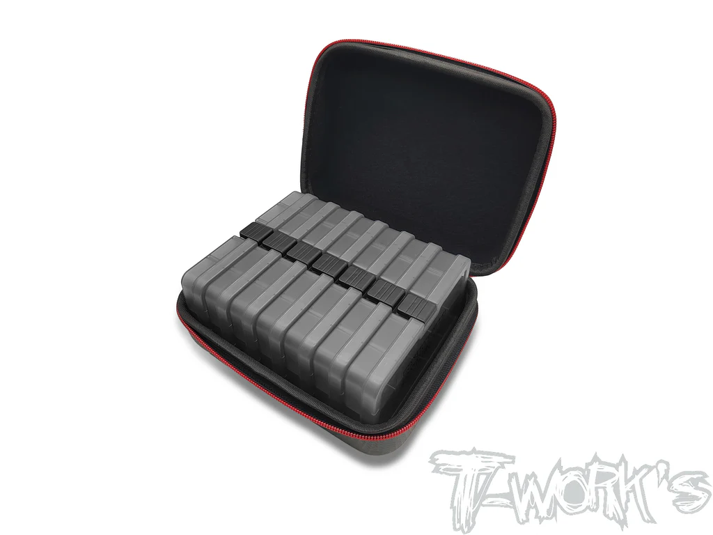 Estuche rígido compacto con 7 piezas de 10 cajas de almacenamiento T-Works