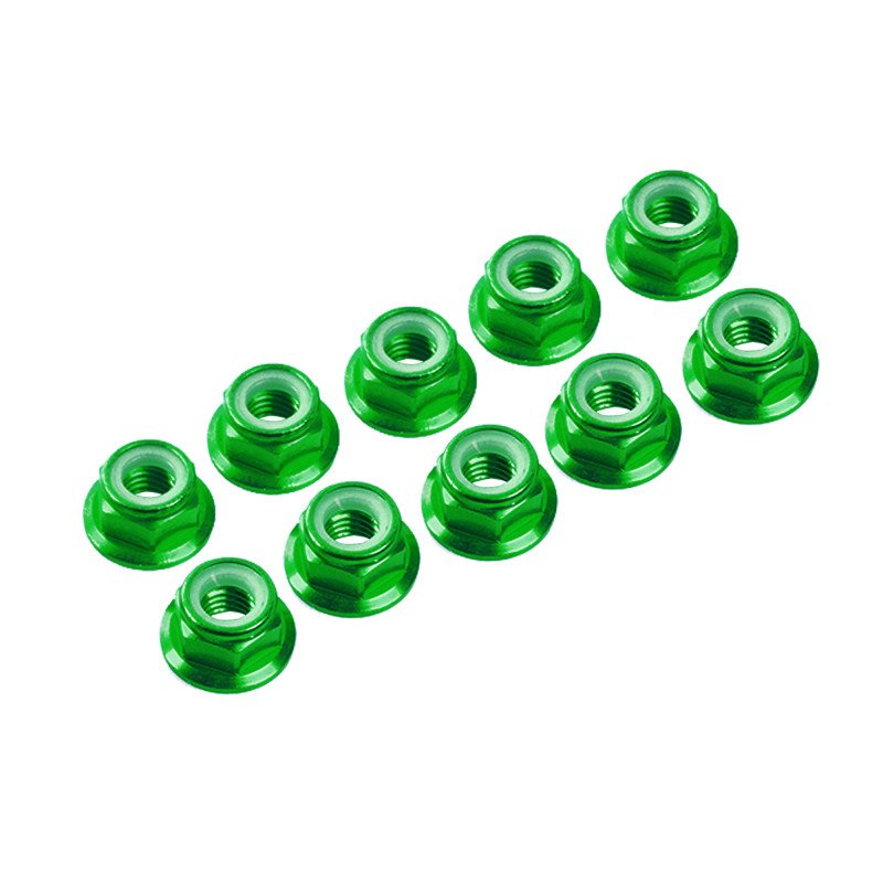 Autoblocante Aluminio M3 Flanged Verde (10unid)