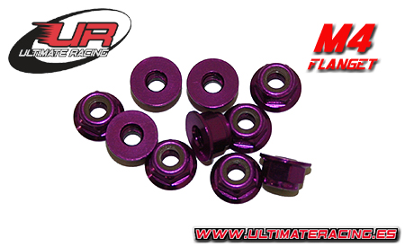 Tuercas autoblocantes con base M4 (10u) Purpura Ultimate