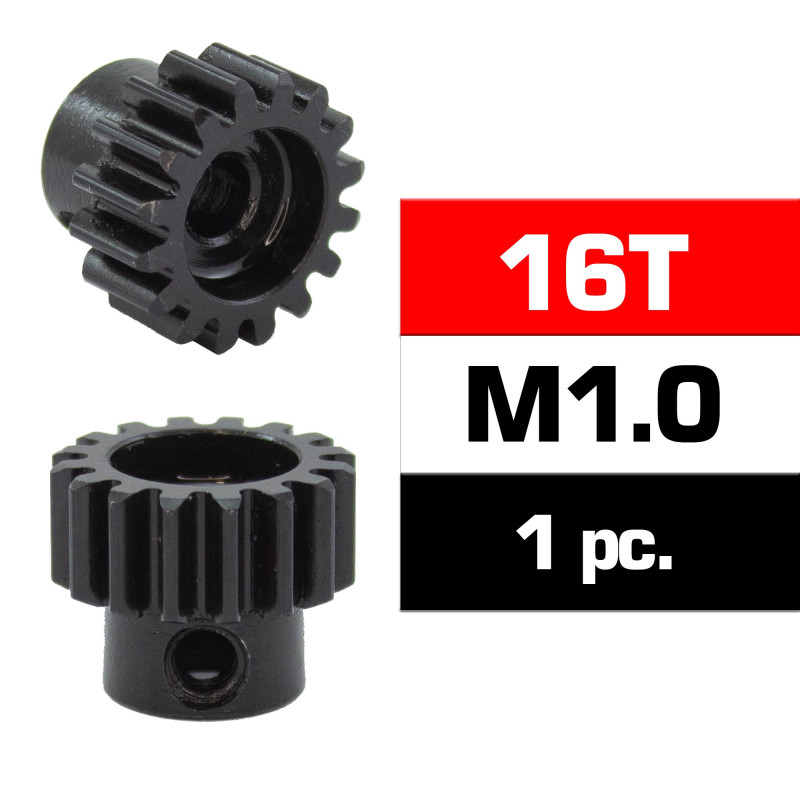 Piñon M1.0 -16T - Acero HSS - Diametro 5,0mm